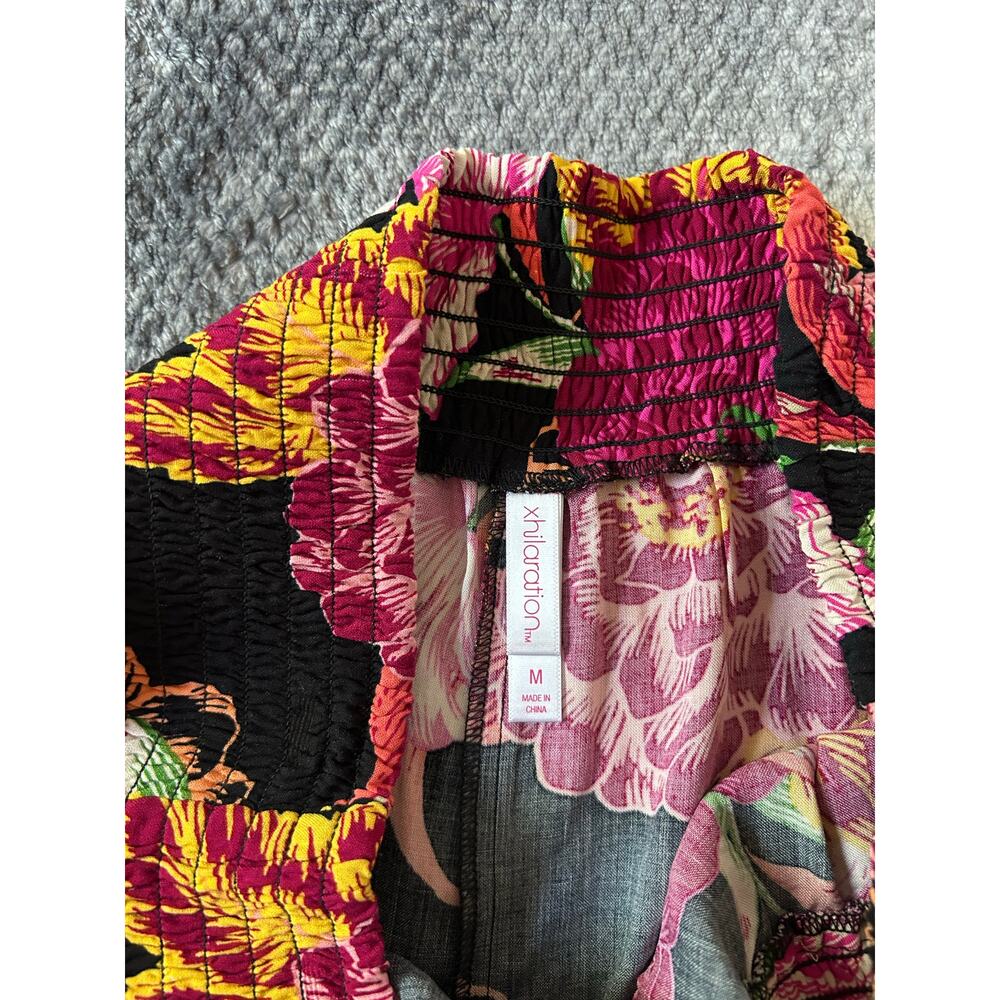 Xhilaration Floral Pull On Elastic Waist Pockets Shorts Tropical Y2K Size Medium - Picture 3 of 6